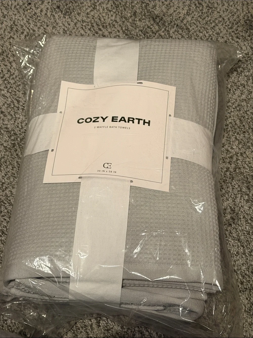Cozy Earth waffle bath towels  in Light Gray - Soft Textured Comfort